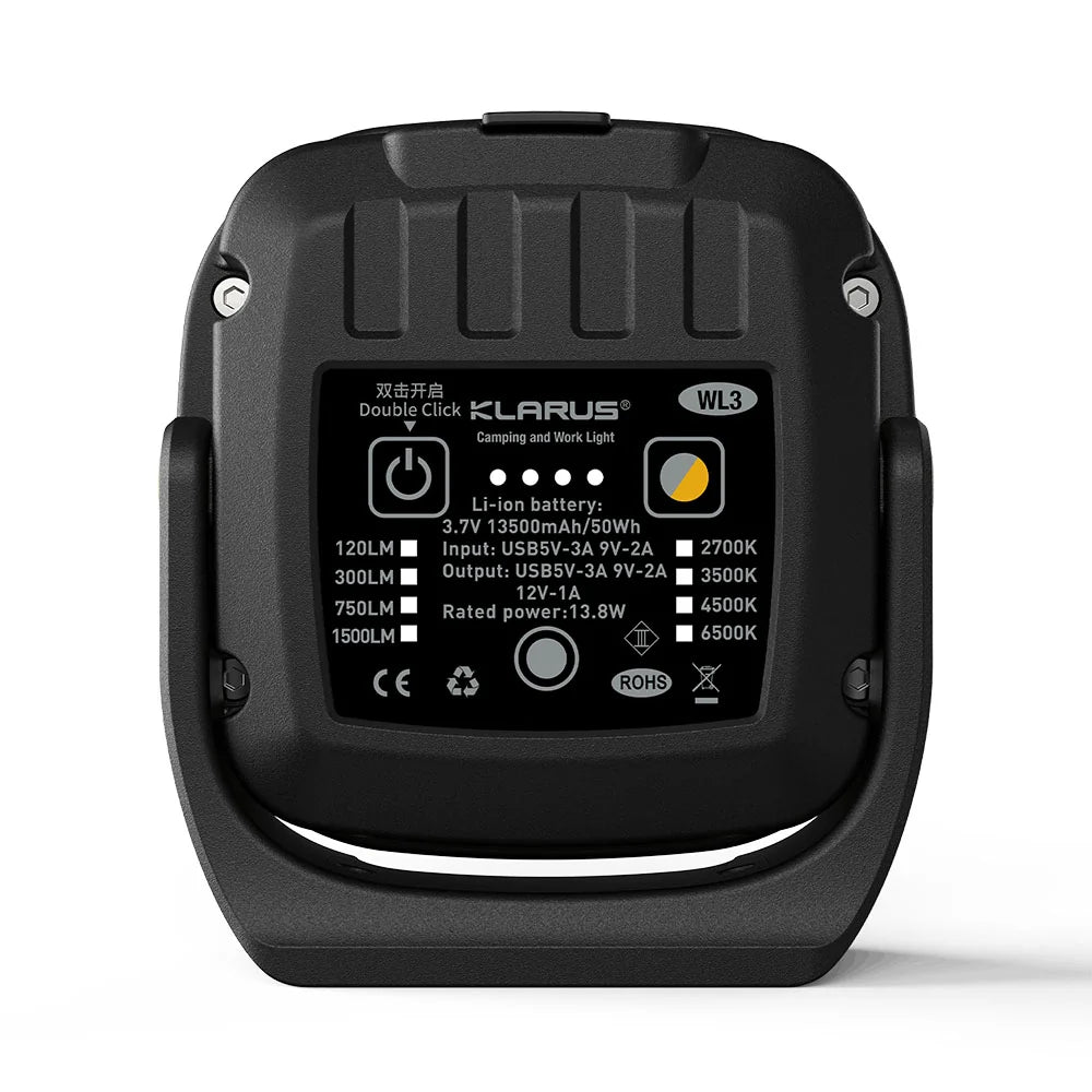 Klarus WL3 13500mAh Rechargeable Camping Light Portable Magnetic 1500 Lumens Lantern