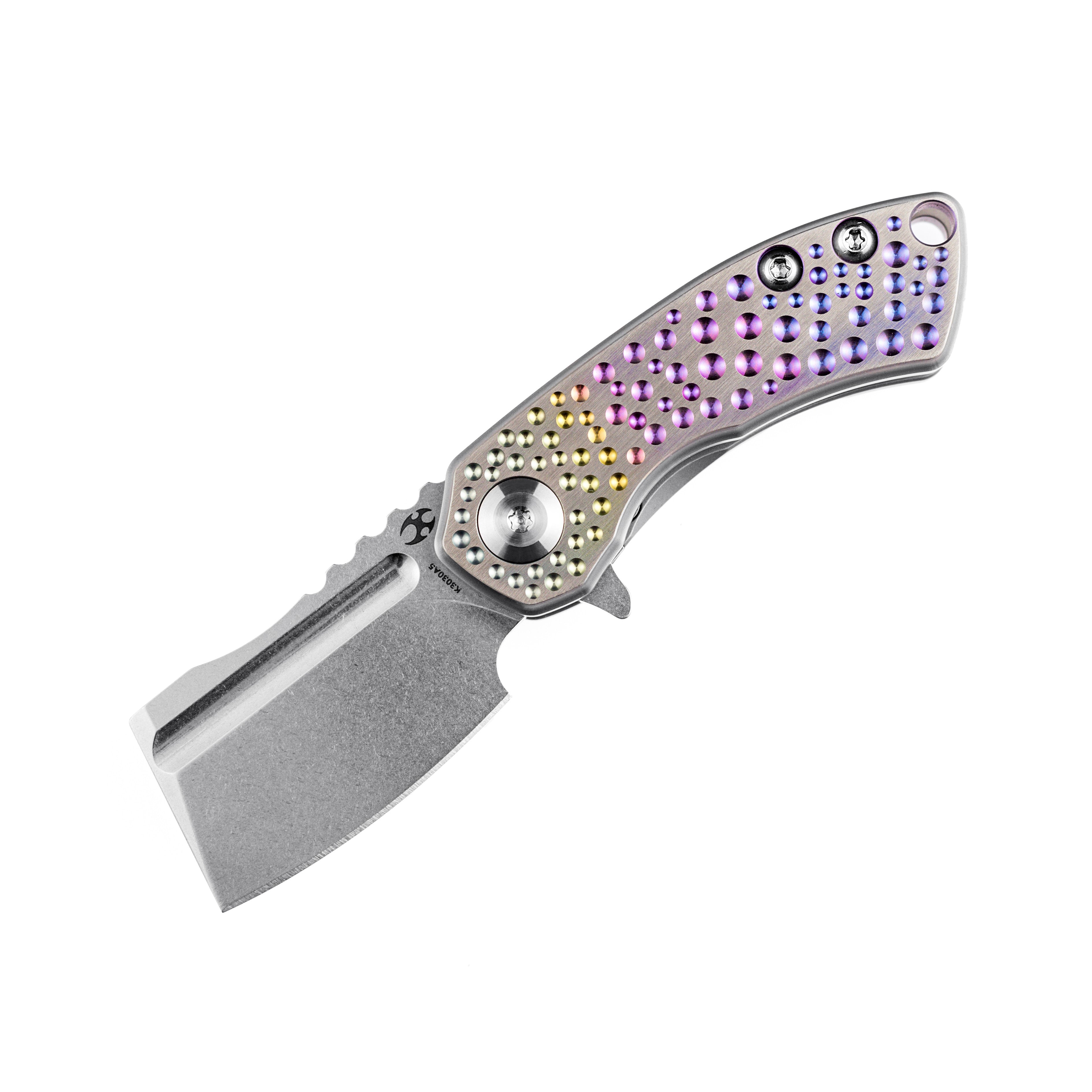 Kansept Knives Mini Korvid K3030A5 S35VN Blade Gradient Titanium Handle Frame Lock