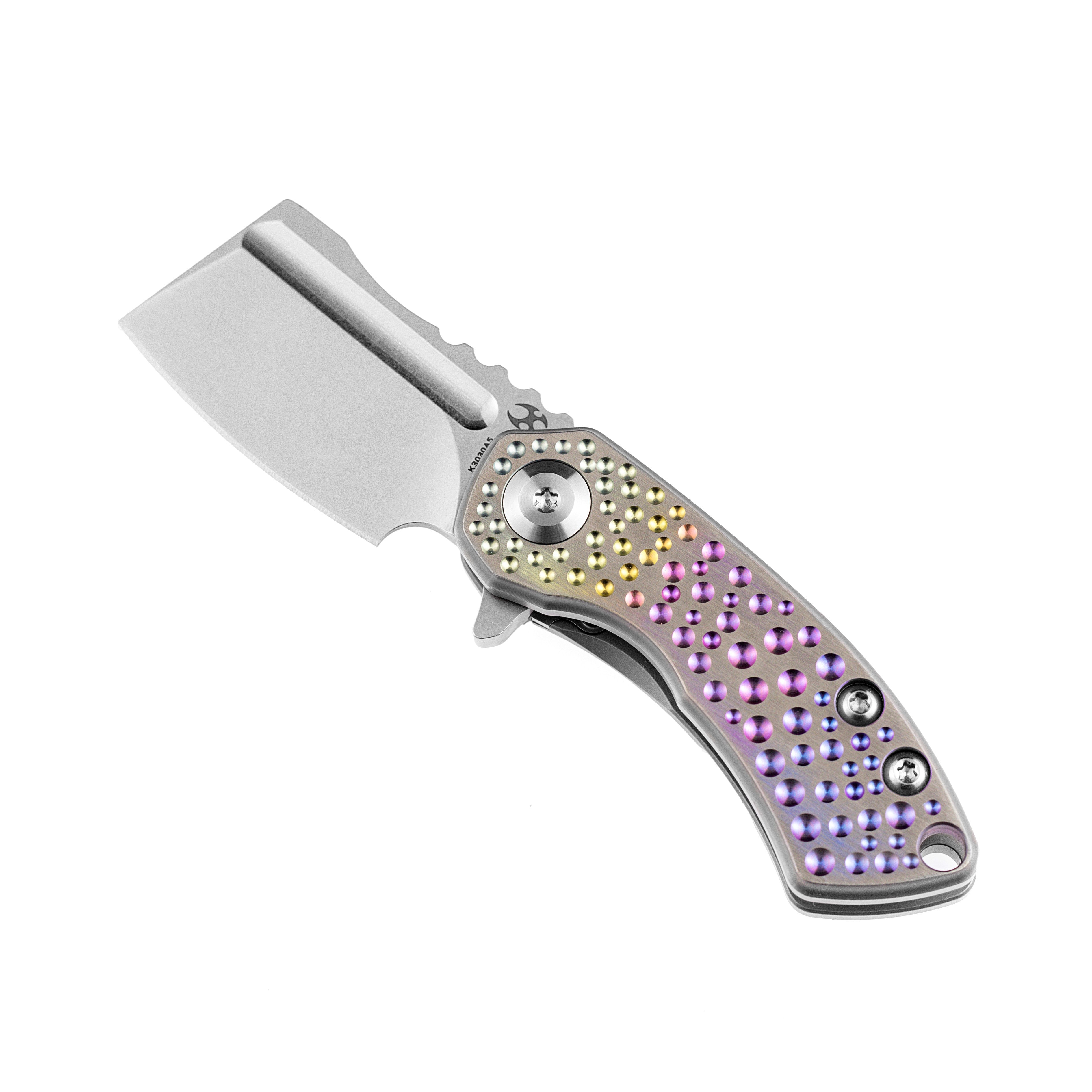 Kansept Knives Mini Korvid K3030A5 S35VN Blade Gradient Titanium Handle Frame Lock