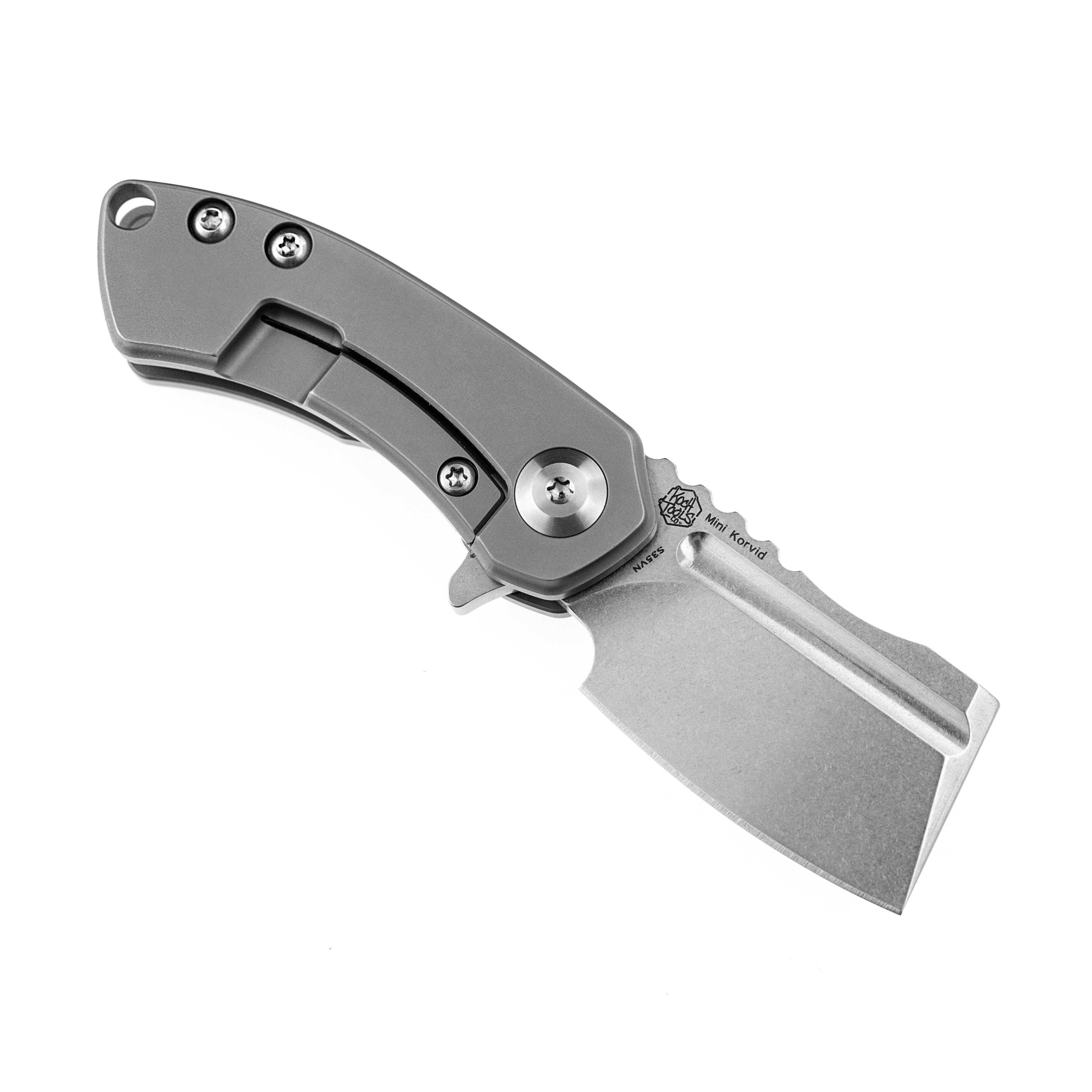 Kansept Knives Mini Korvid K3030A5 S35VN Blade Gradient Titanium Handle Frame Lock