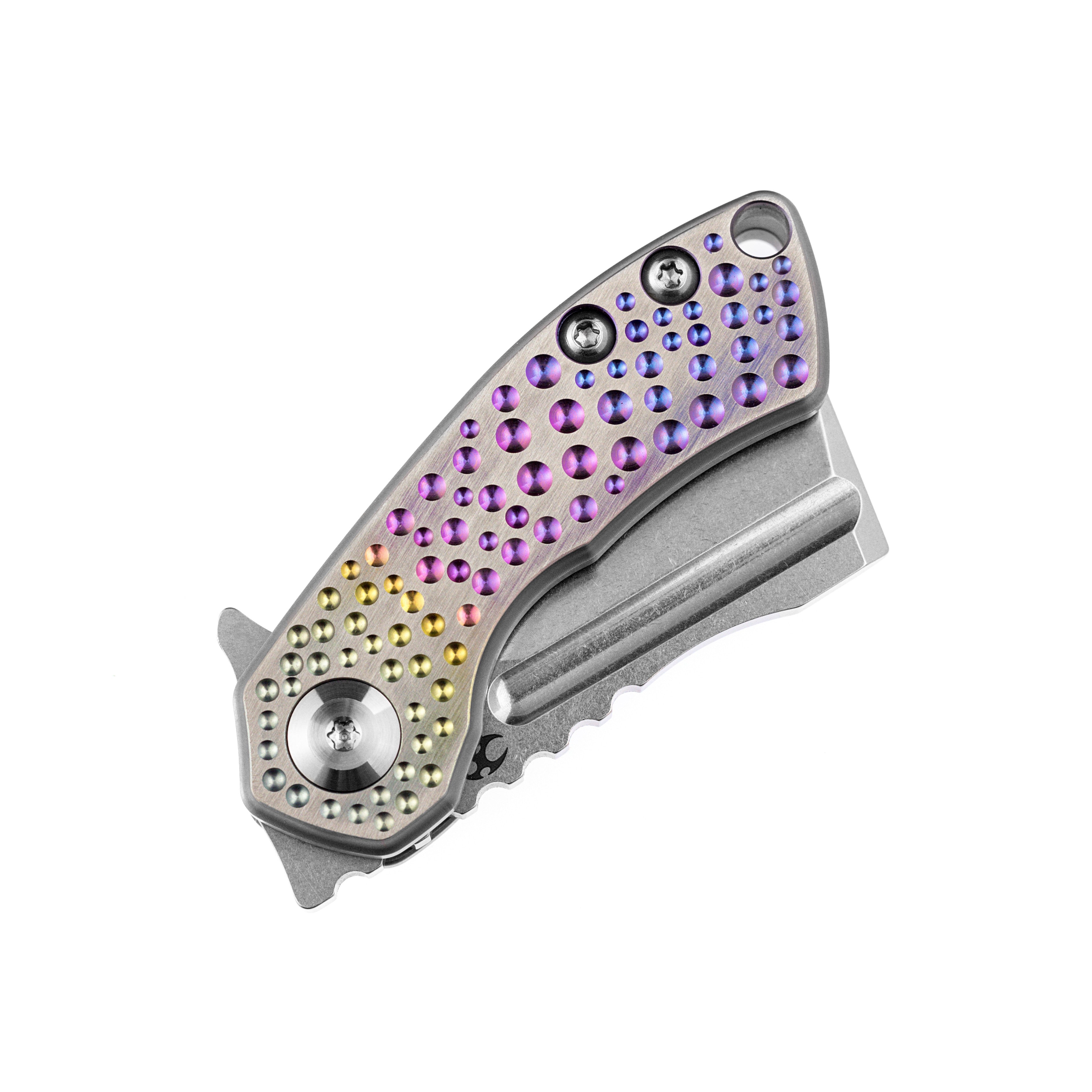 Kansept Knives Mini Korvid K3030A5 S35VN Blade Gradient Titanium Handle Frame Lock