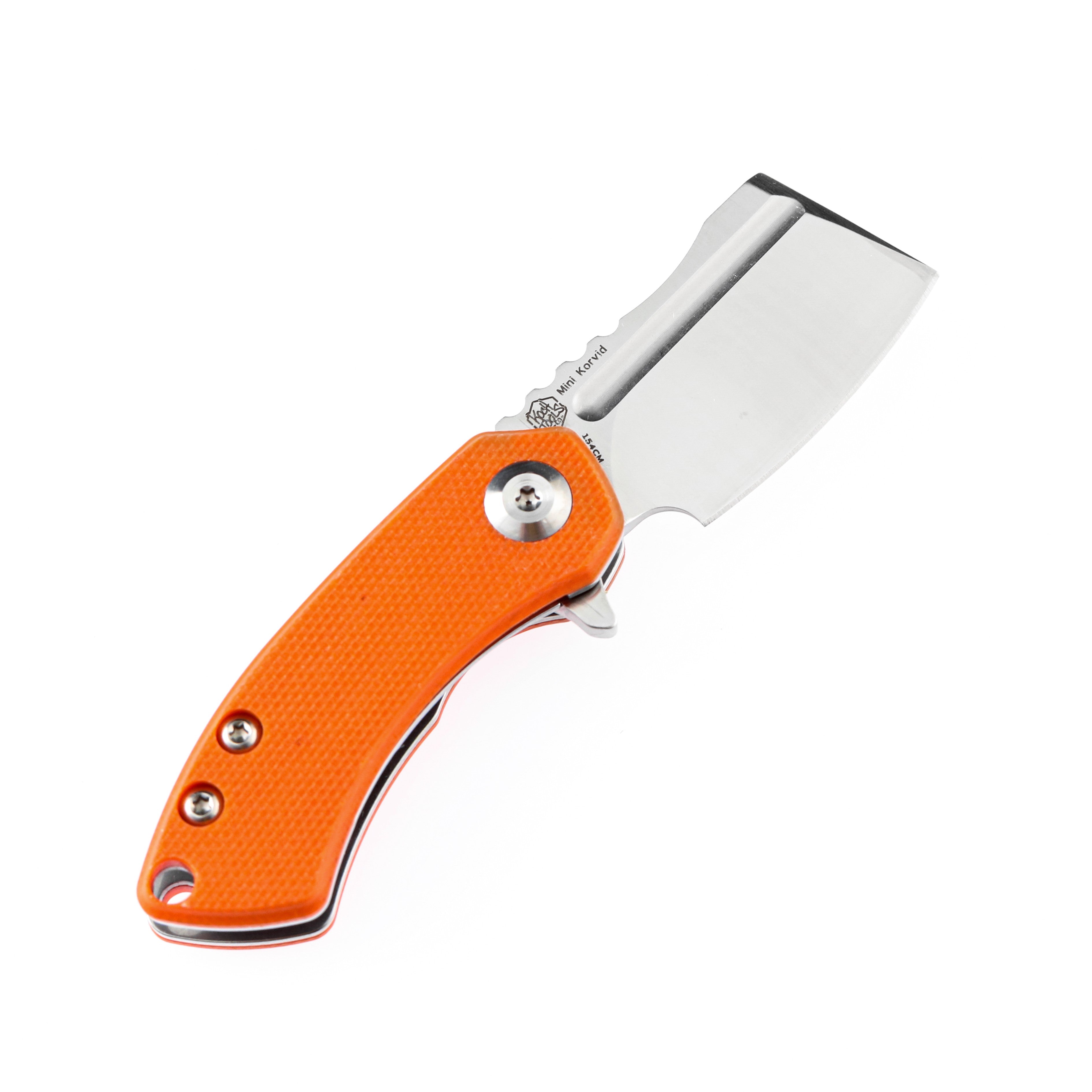 Kansept Knives T3030A6 Mini Korvid 154CM Blade Orange G10 Handle Liner Lock Edc Knives