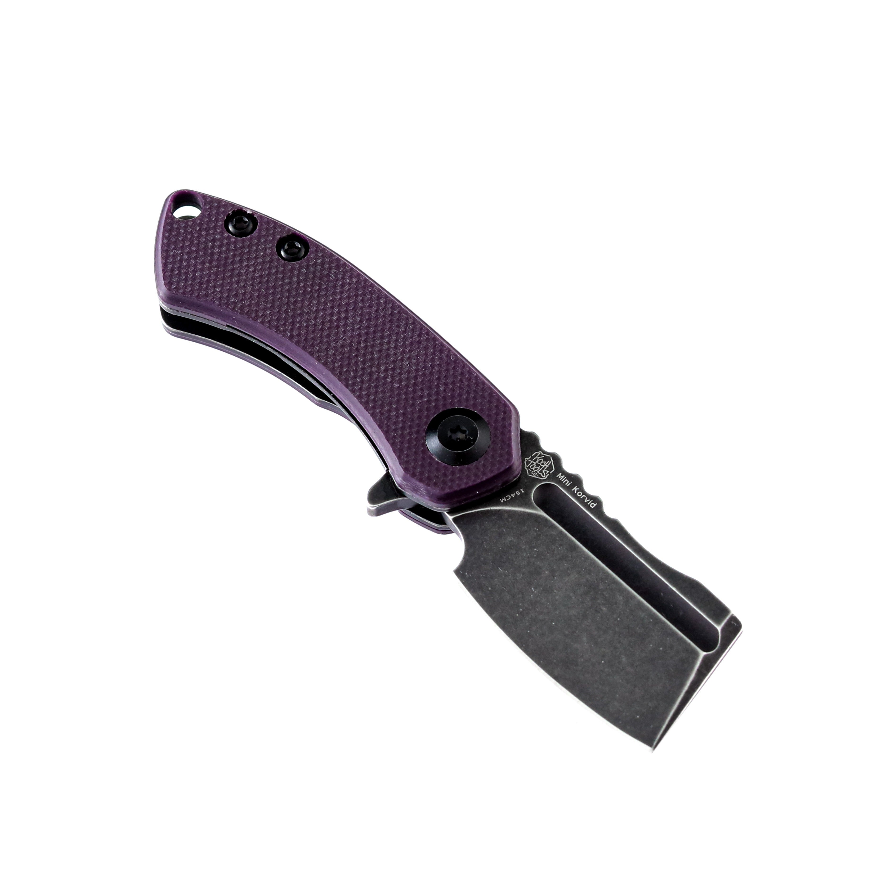 Kansept Knives T3030A3 Mini Korvid 154CM Blade Purple G10 Handle Liner Lock Edc Knives