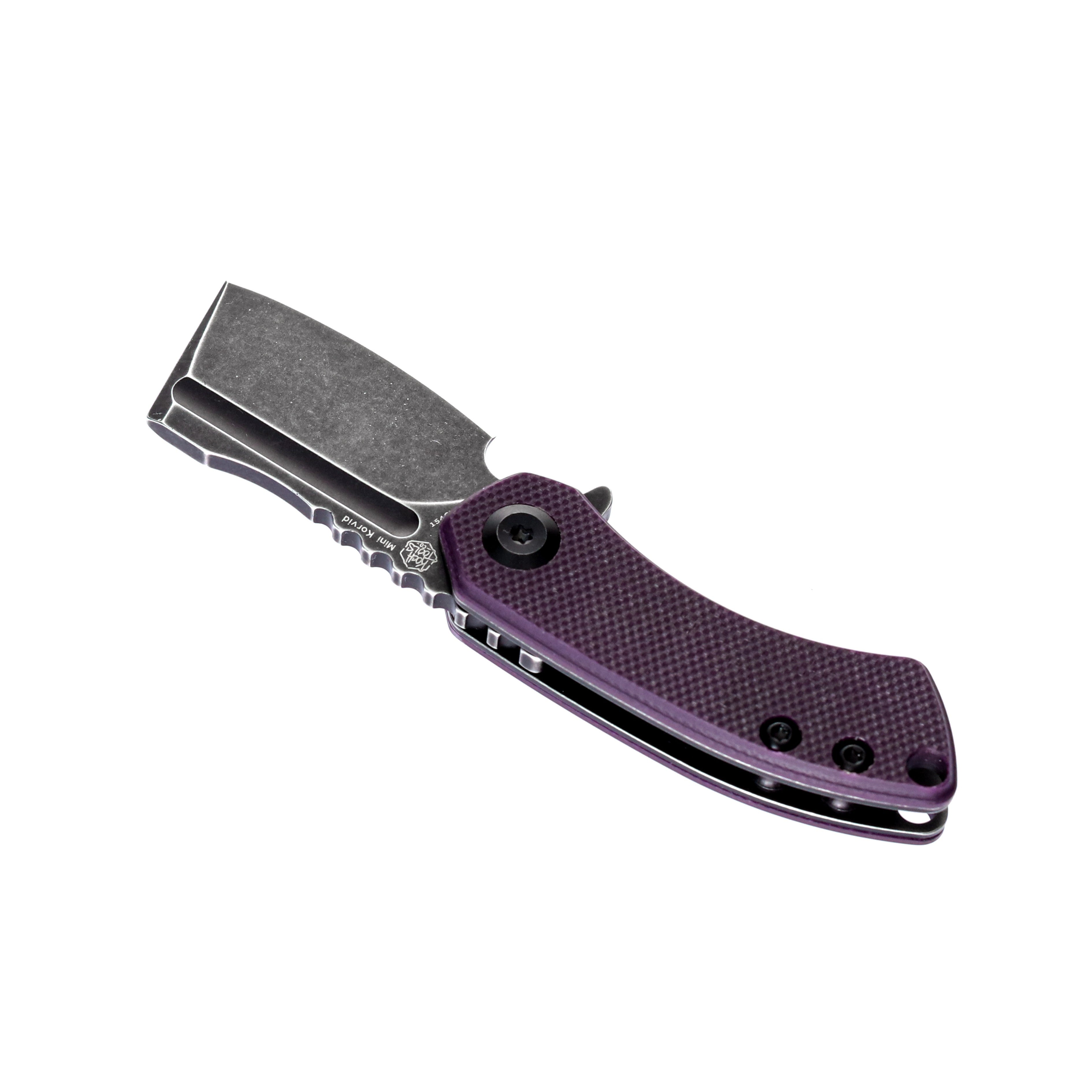 Kansept Knives T3030A3 Mini Korvid 154CM Blade Purple G10 Handle Liner Lock Edc Knives