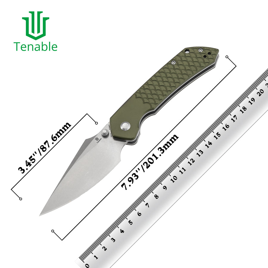 Tenable Fenrir B1034H7 Nitro-V Blade Aluminum Handle Top Liner Lock Folding Knife