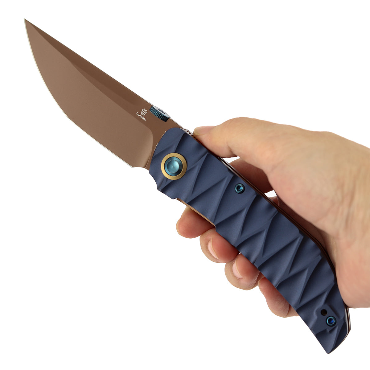 Tenable Tarkin B1078A2 Nitro-V Blade Blue Aluminum Handle Liner Lock Folding Knife