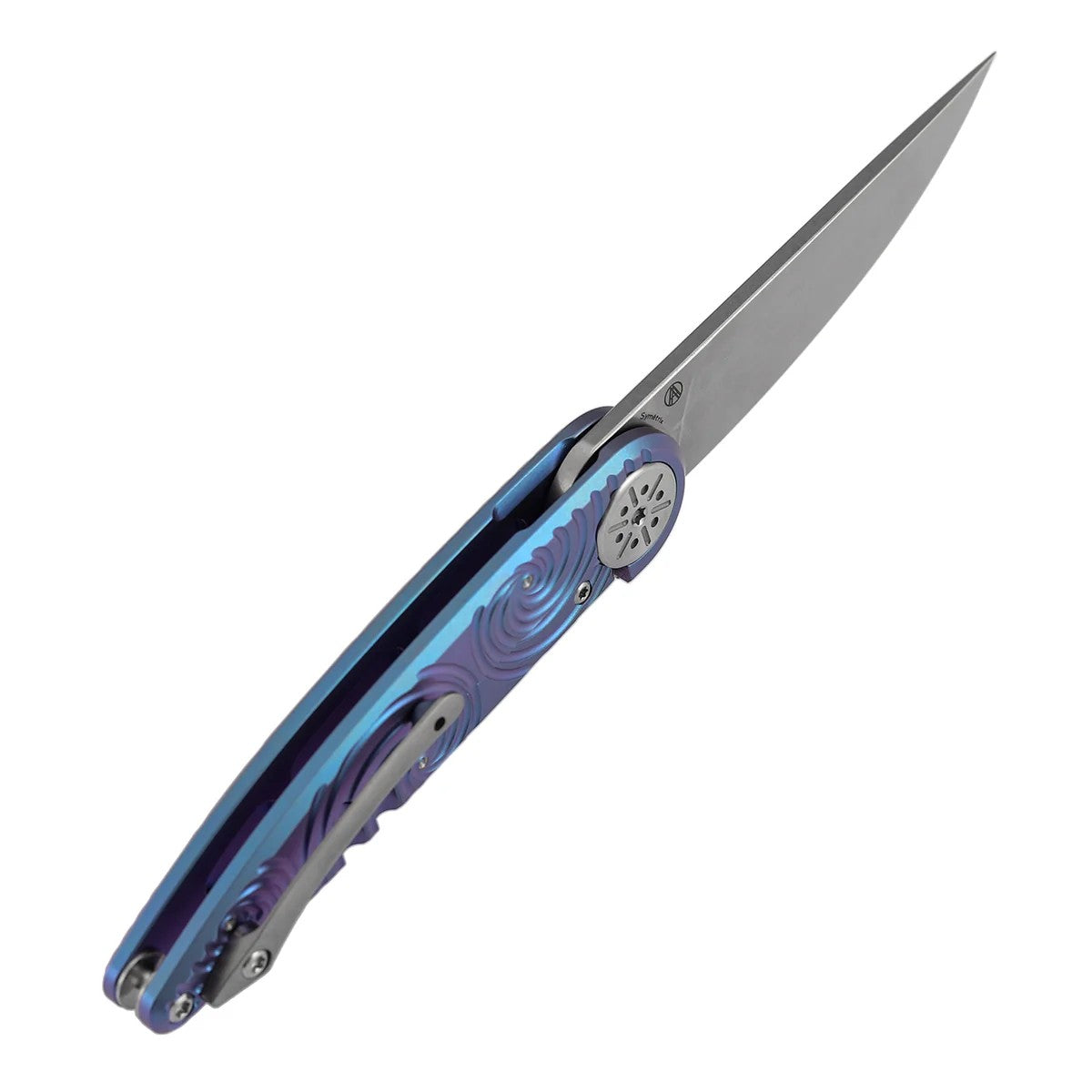 Kansept Symétrix K2141A4 CPM-S35VN Blade Blue-Purple Anodized Titanium Handle Frame Lock Folding Knife