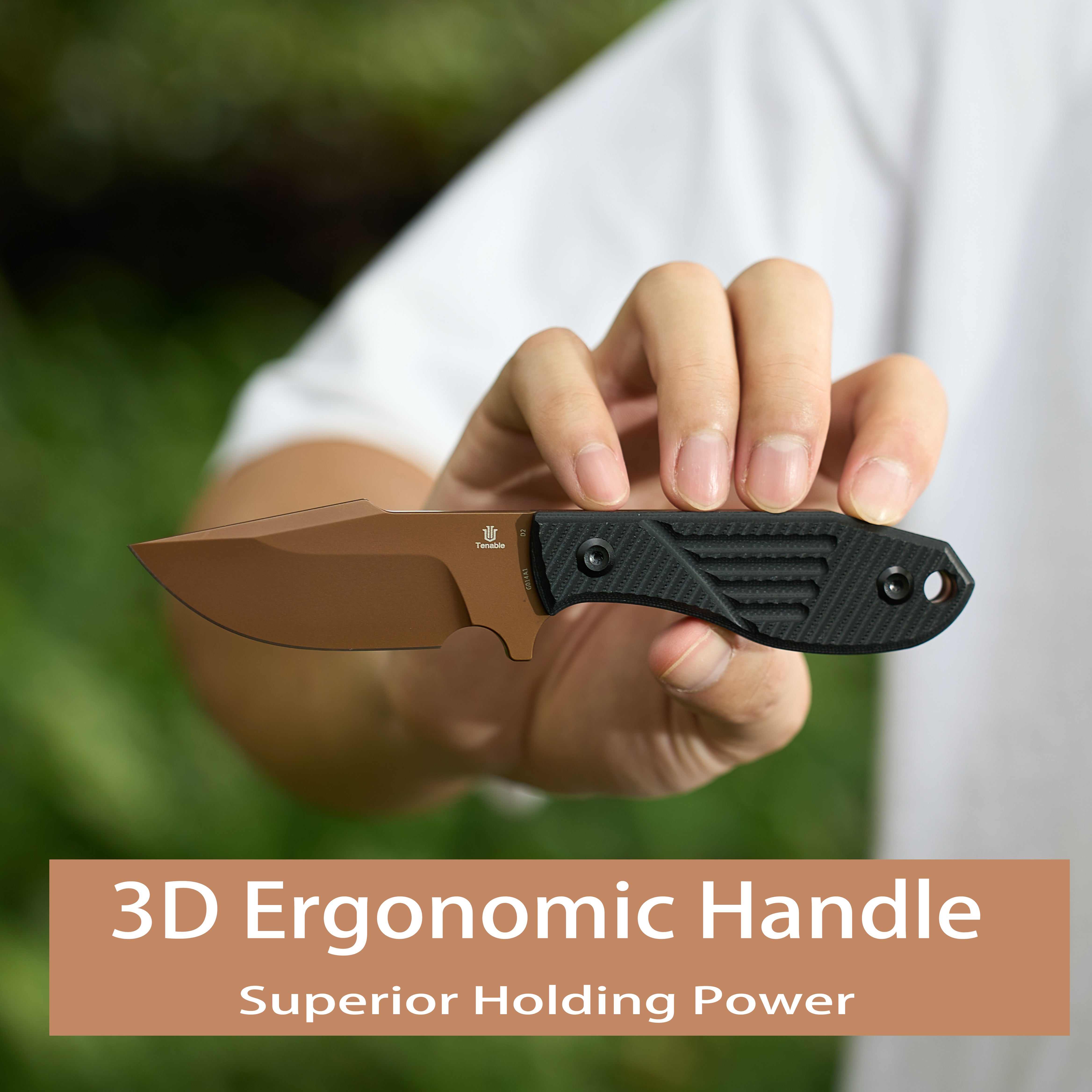 Tenable Tiny Dancer G014A1 D2 Blade Black G10 Handle Fixed Blade