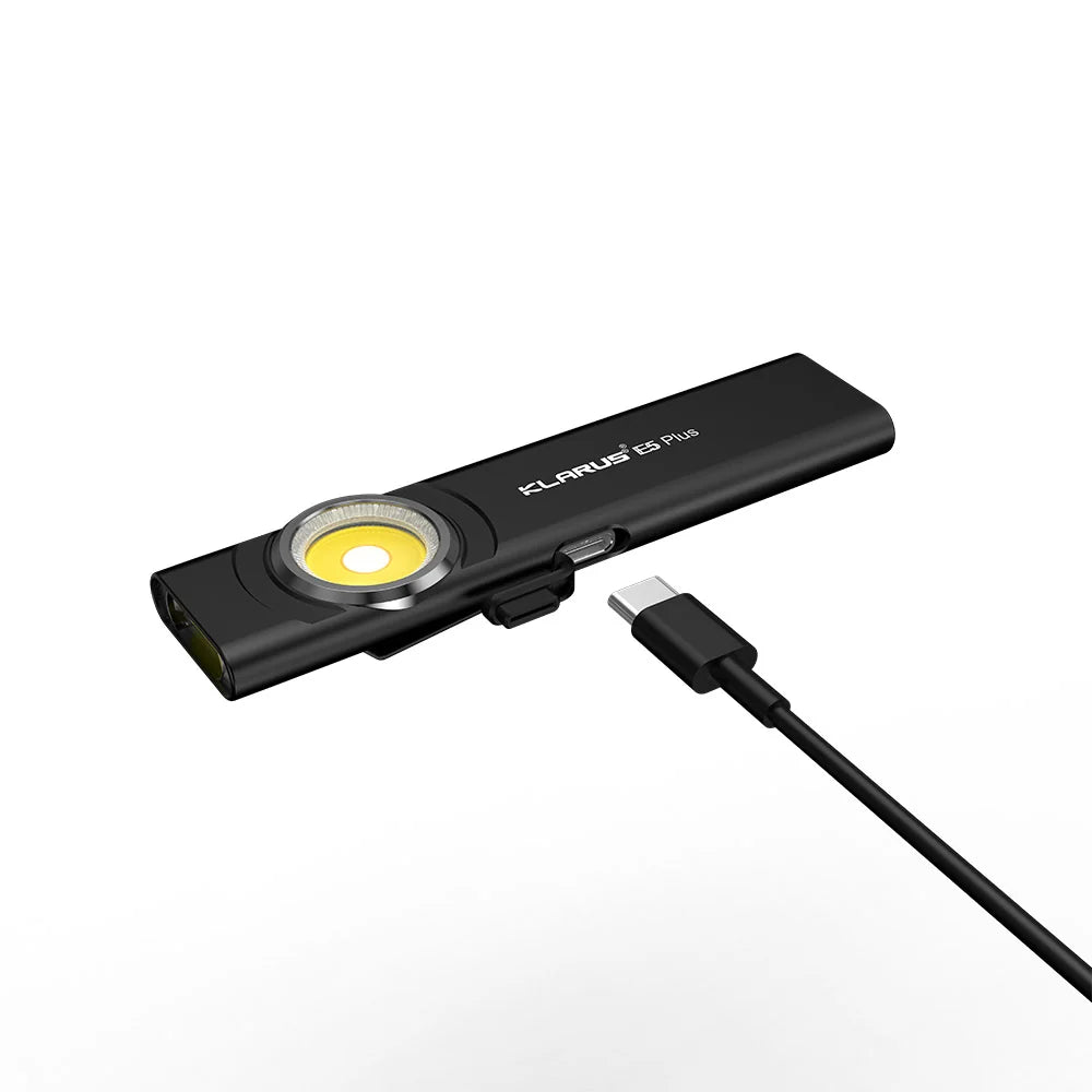 Klarus E5 Plus 650 Lumens Ultra Slim Dual-Switch Triple Lights Magnetic EDC Flashlight