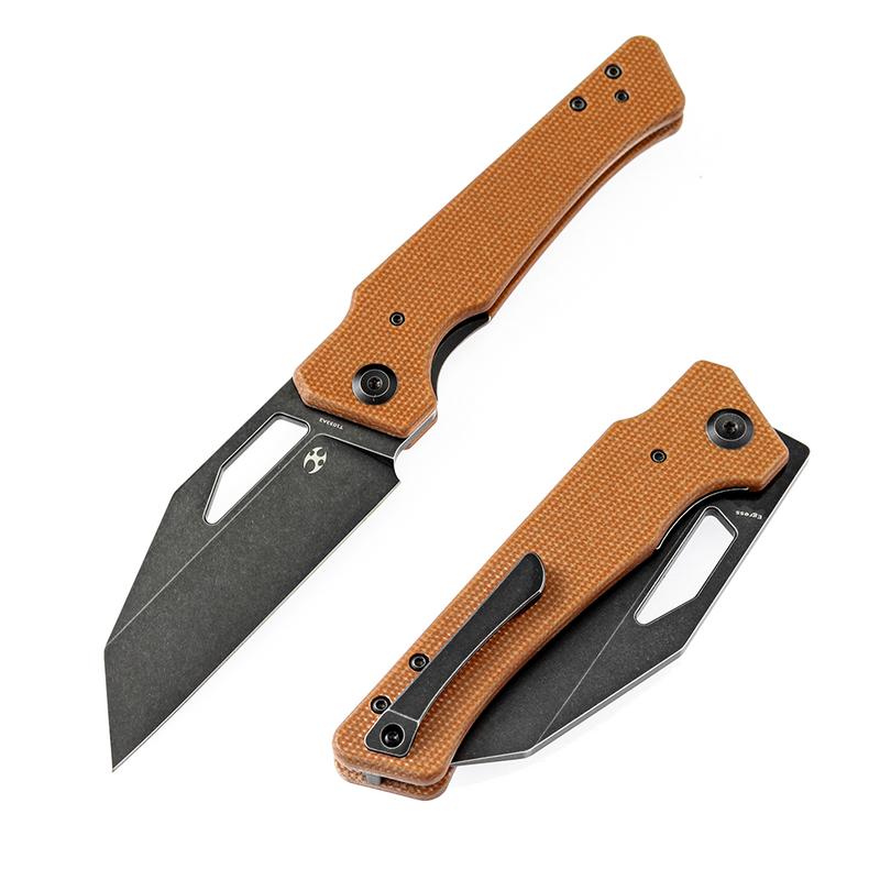 Kansept Egress K1033A2 Stonewashed CPM-S35VN Blade Brown Micarta Handle Liner Lock Folding Knife