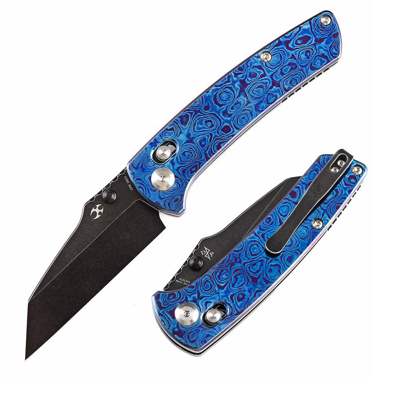 Kansept Main Street K1015M1 CPM-20CV Blade Timascus Handle Crossbar Lock Folding Knife