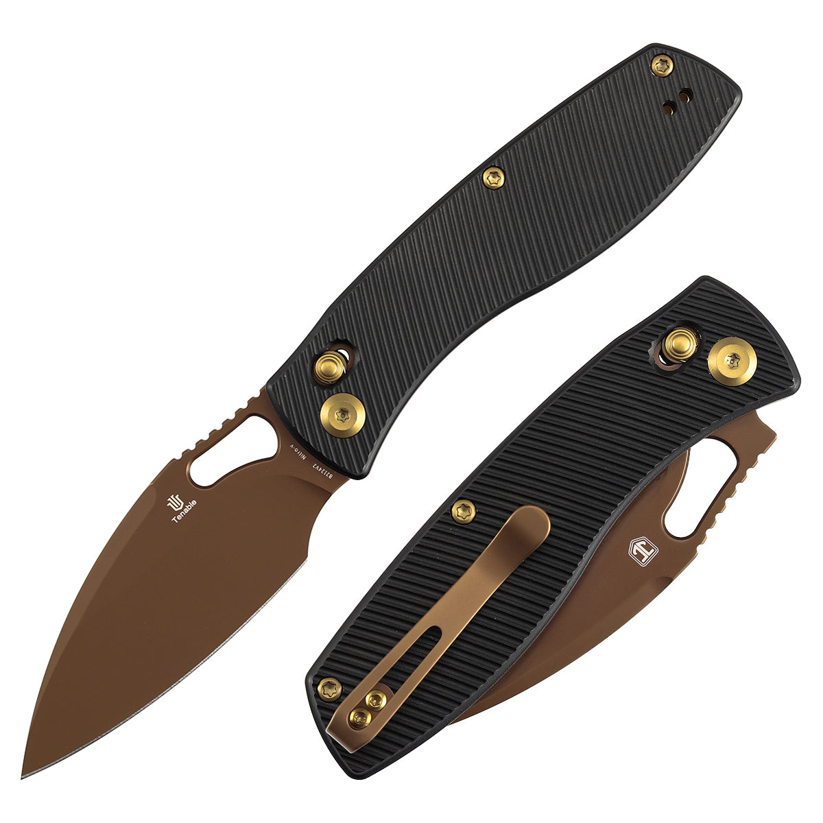 Tenable Heron B2124V2 Nitro-V Blade Black Aluminum Handle Crossbar Lock Folding Knife