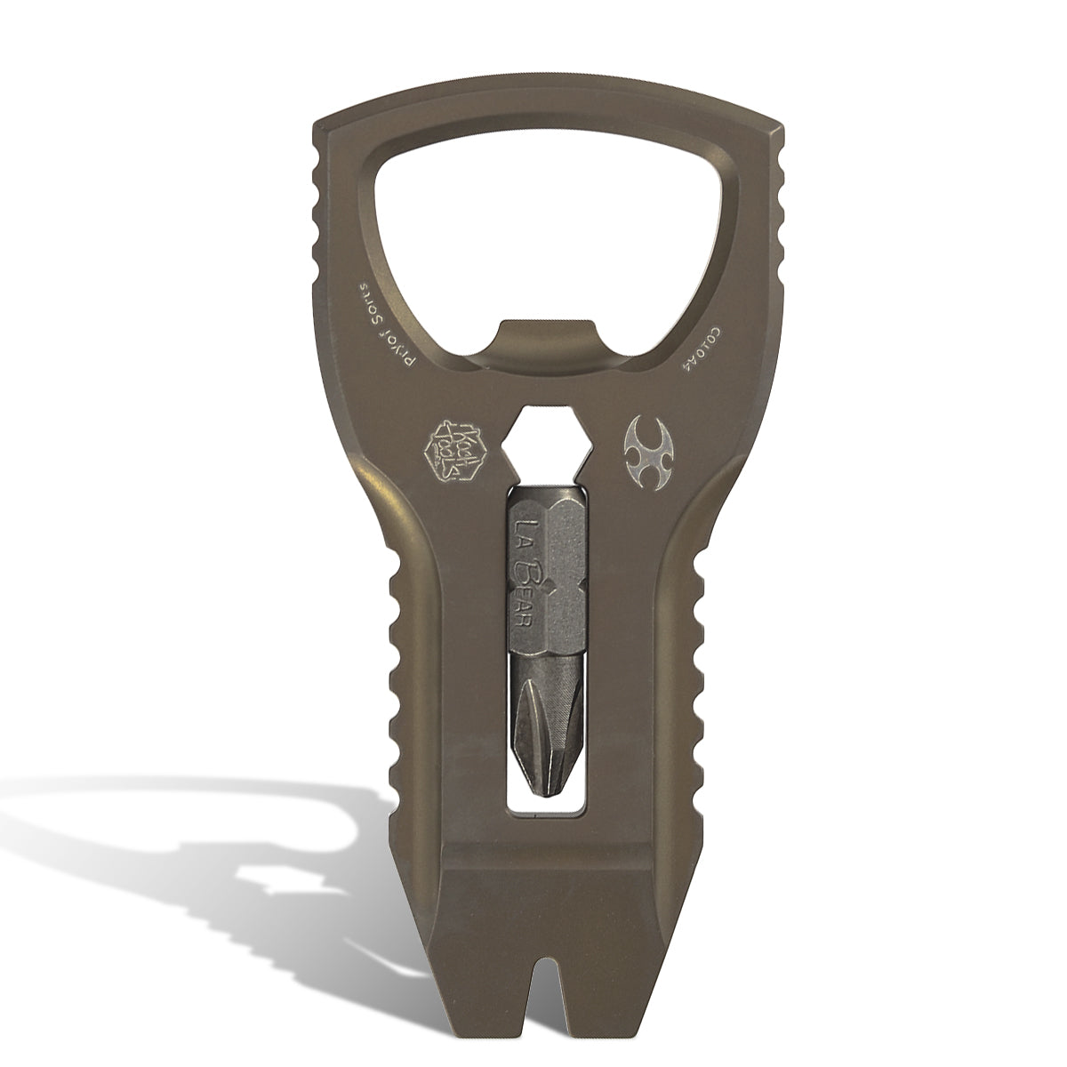 Kansept EDC PryOfSorts C010A4 EDC Multi-Tool Bronze Anodized Titanium Bottle Opener, Pry Bar & Screwdriver