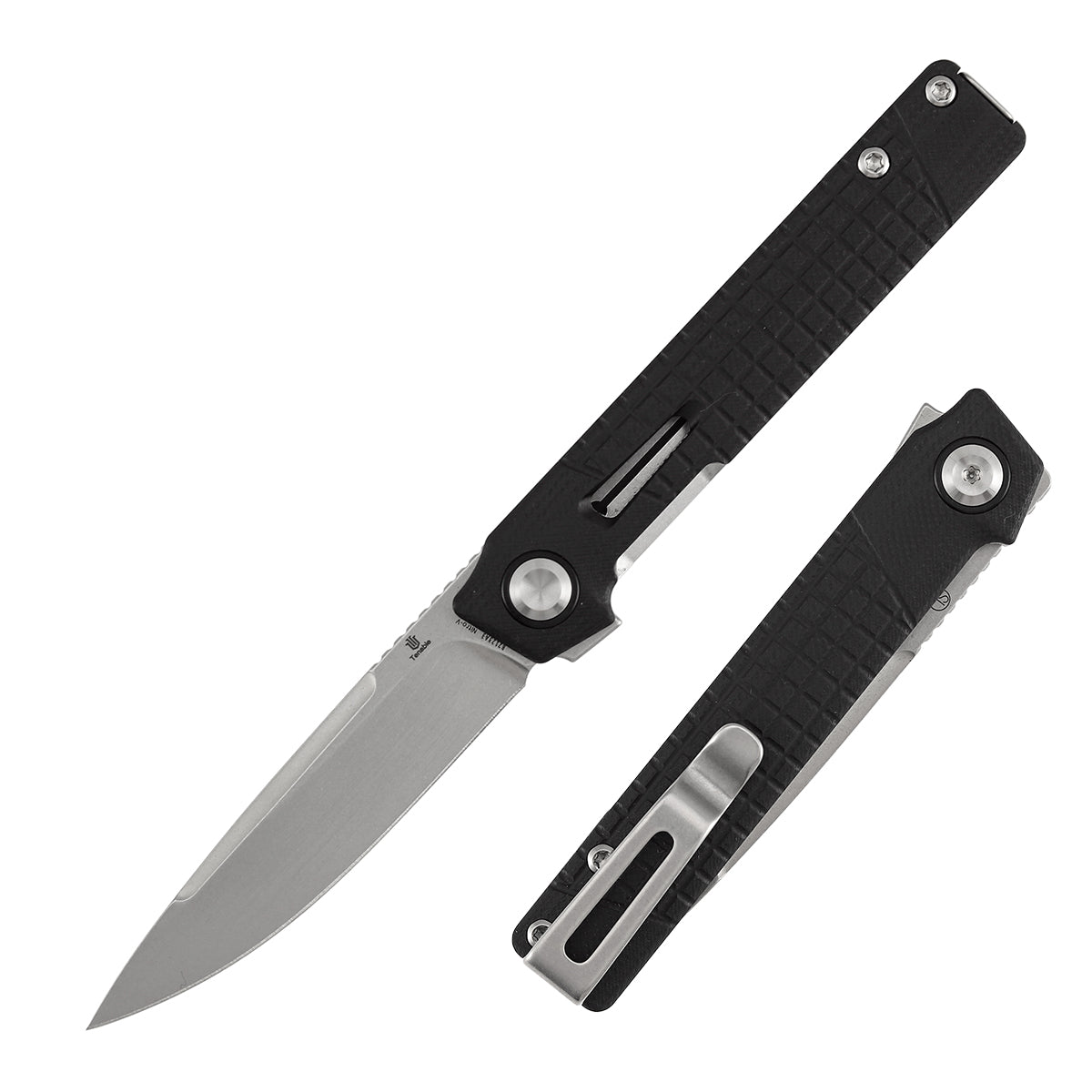 Tenable Kitpu B2123A3 Stonewashed Nitro-V Blade Black G10 Handle Liner Lock Folding Knife