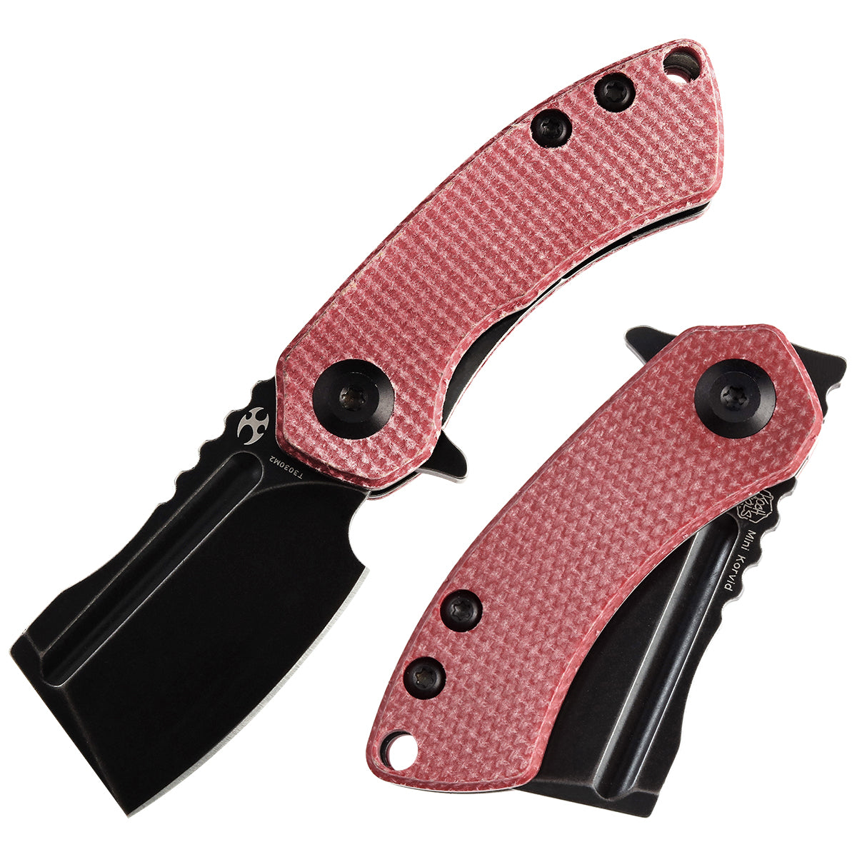 Kansept Mini Korvid T3030M2 154CM Blade Red Micata Handle Edc Flipper Knife