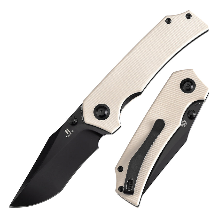 Tenable Fermi T1122A1 14C28N Blade White G10 Handle Liner Lock