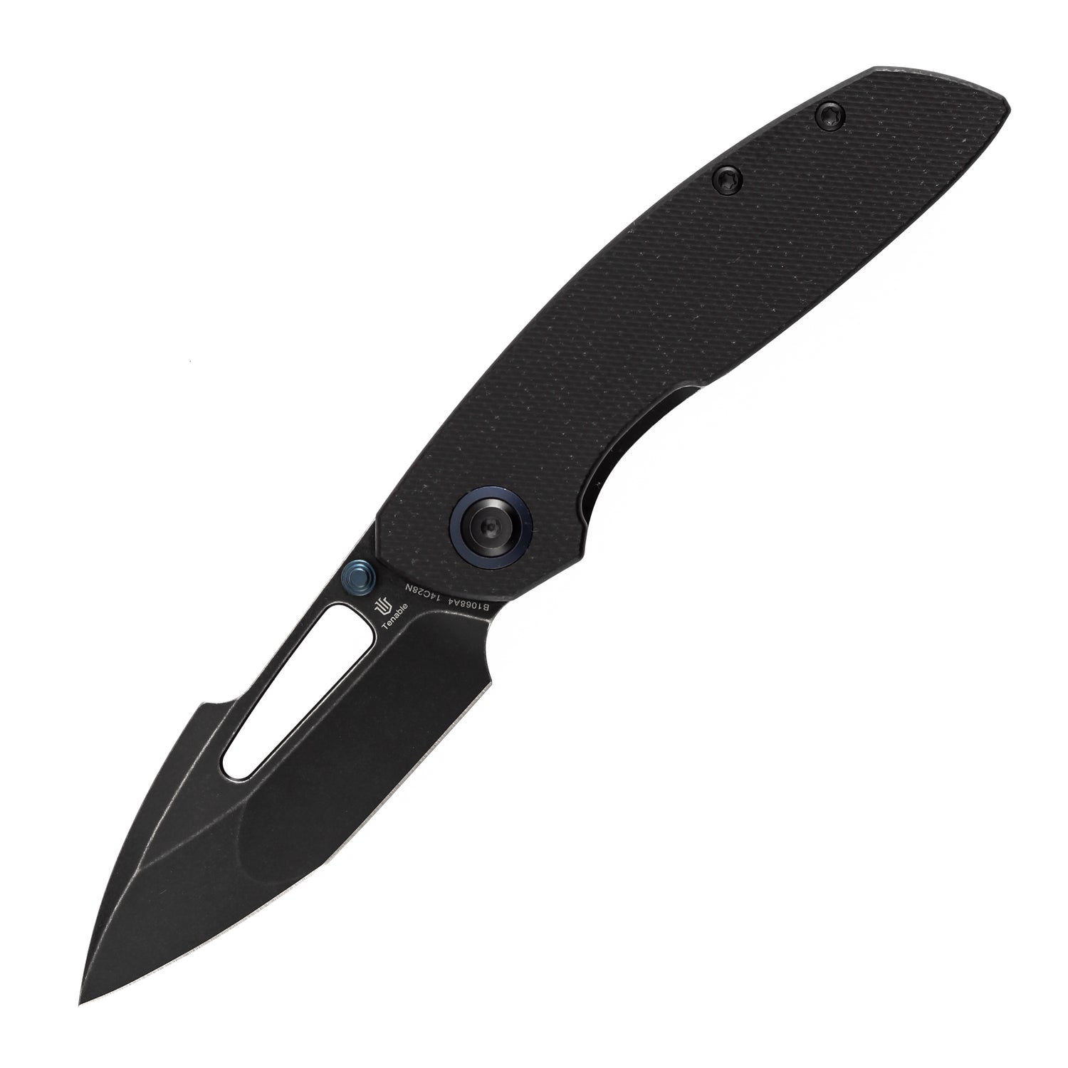 Tenable Link B1068A4 Blackwash 14C28N Blade Black Micarta Handle Liner Lock Folding Knife