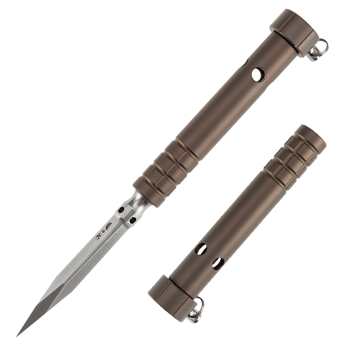 Kansept EDC Stiletto G005A9 Satin 5CR13 Blade Bronze Anodized Titanium Handle EDC Tool Ice Pick