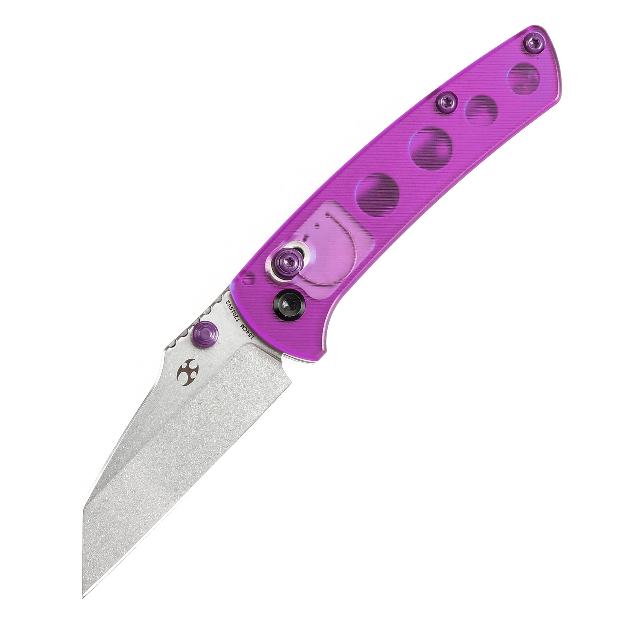 Kansept Little Main Street Flipper Knife T2015V2 154CM Blade Purple Acrylic G10 Handle