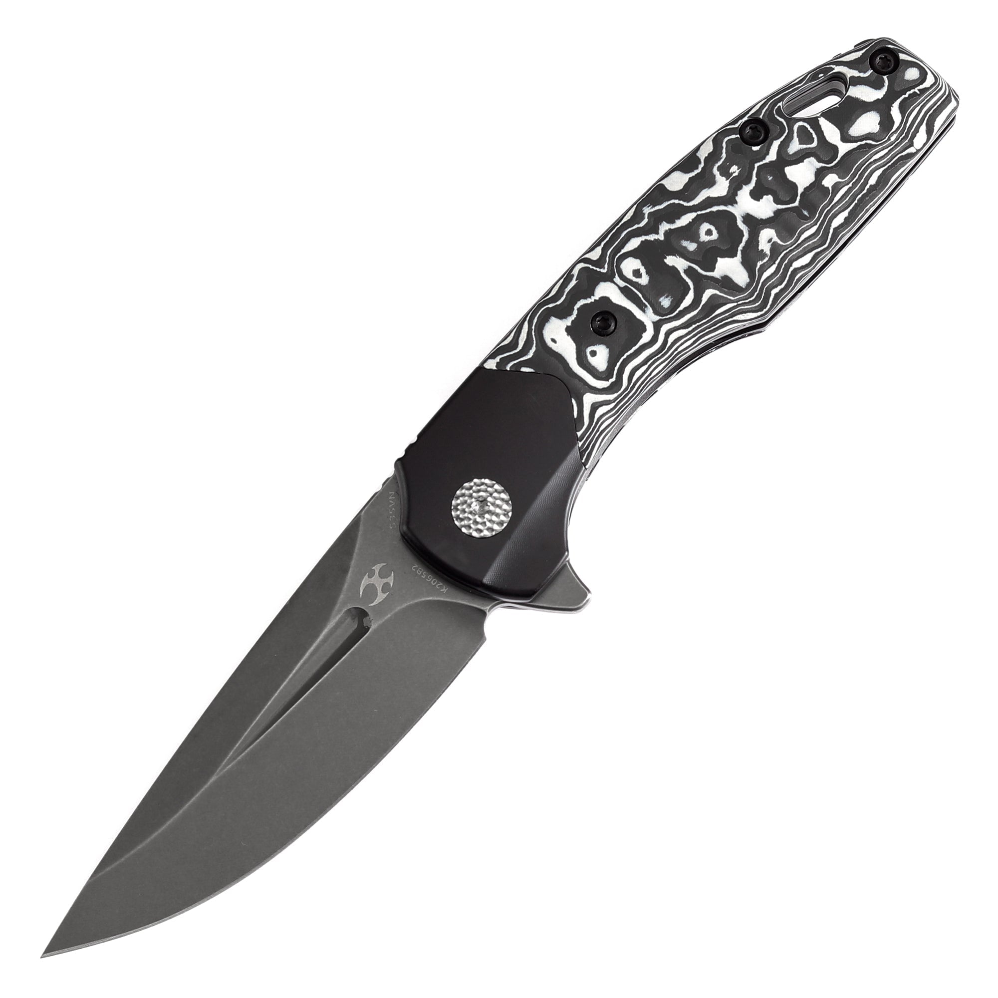 Kansept Cassowary K2065B2 Grey CPM-S35VN Blade Titanium+Carbon Fiber Handle Edc Flipper Knife