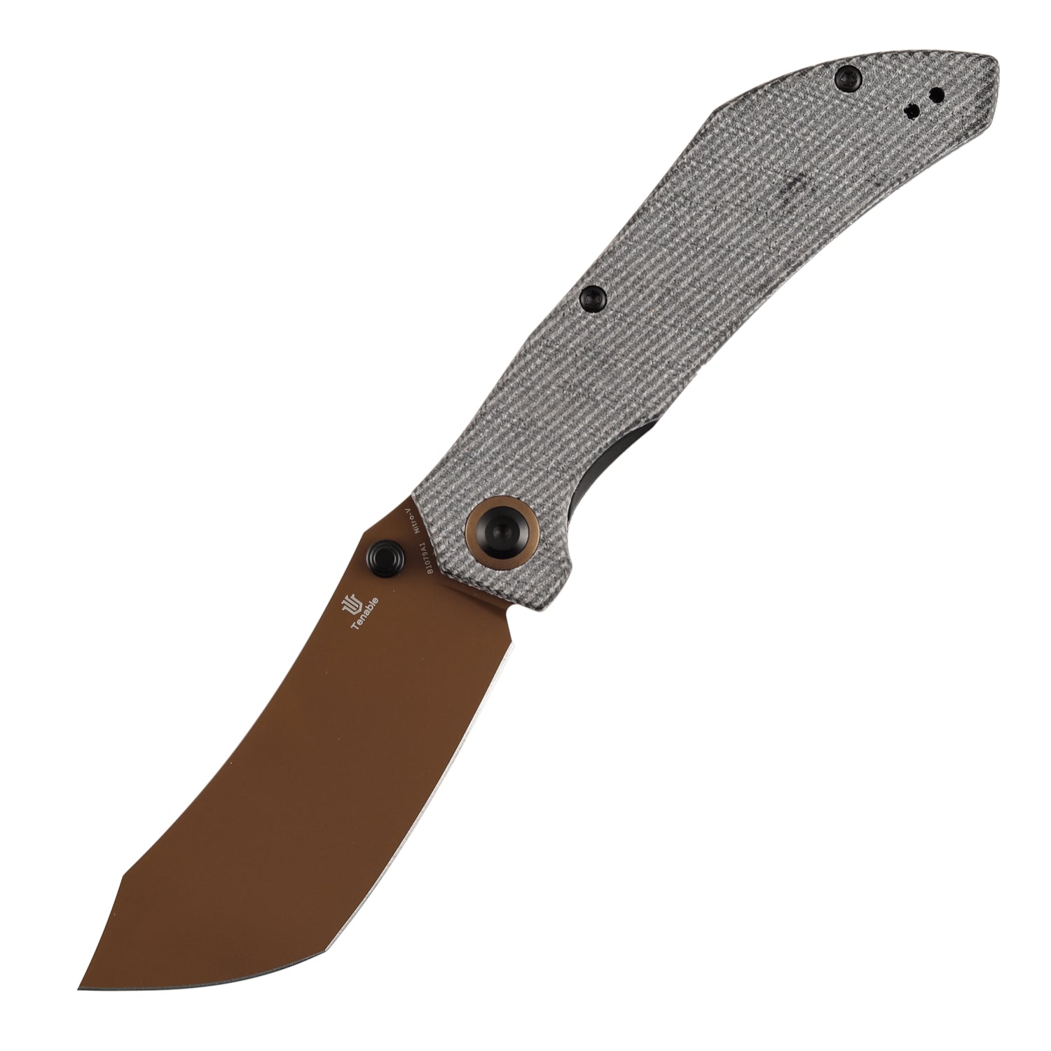Tenable Tipper B1079A1 Rose Gold Nitro-V Blade Black Micarta Handle Liner Lock Folding Knife
