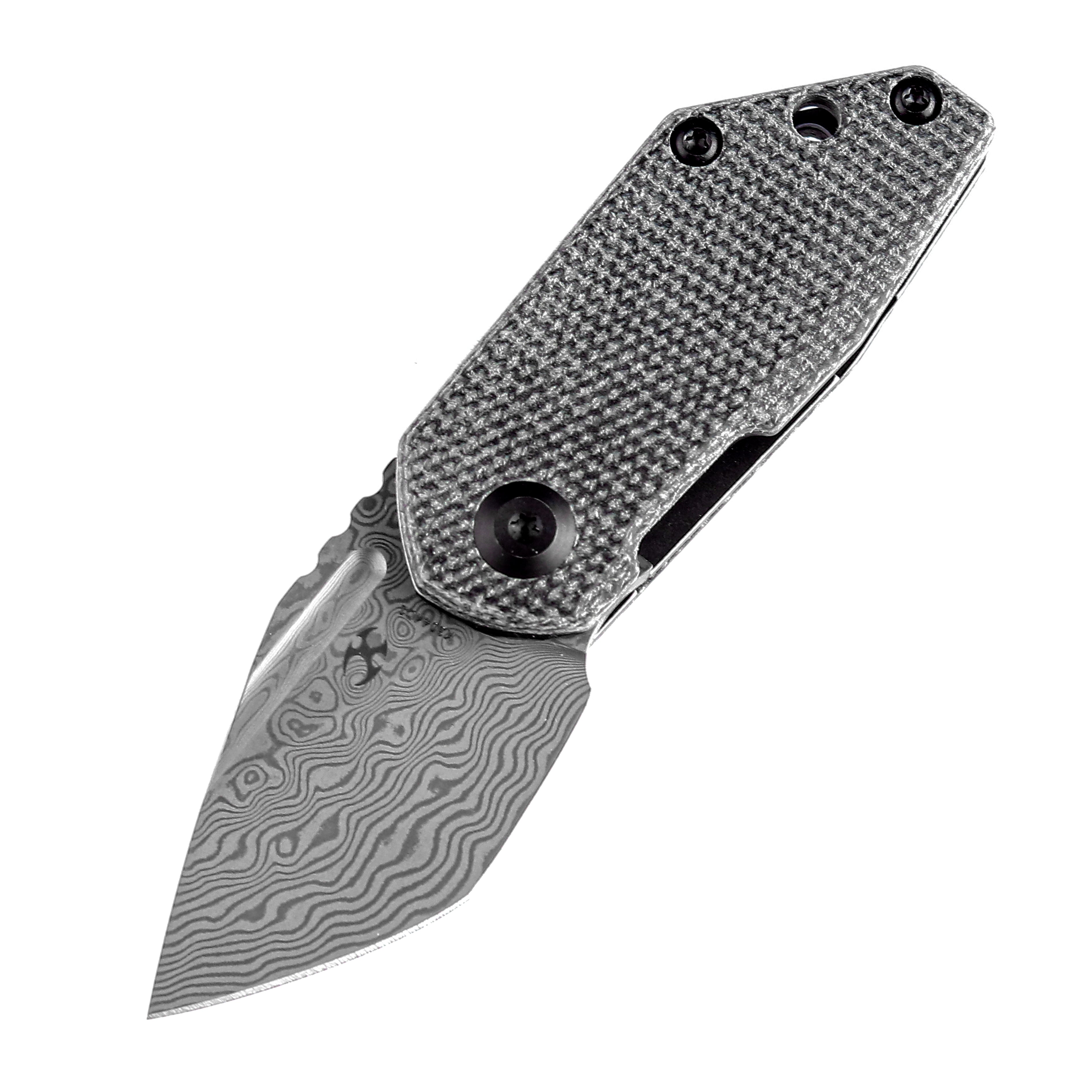 Kansept Knives RIO K3044D1 Damascus Blade Black Micarta Handle Liner Lock EDC Knife
