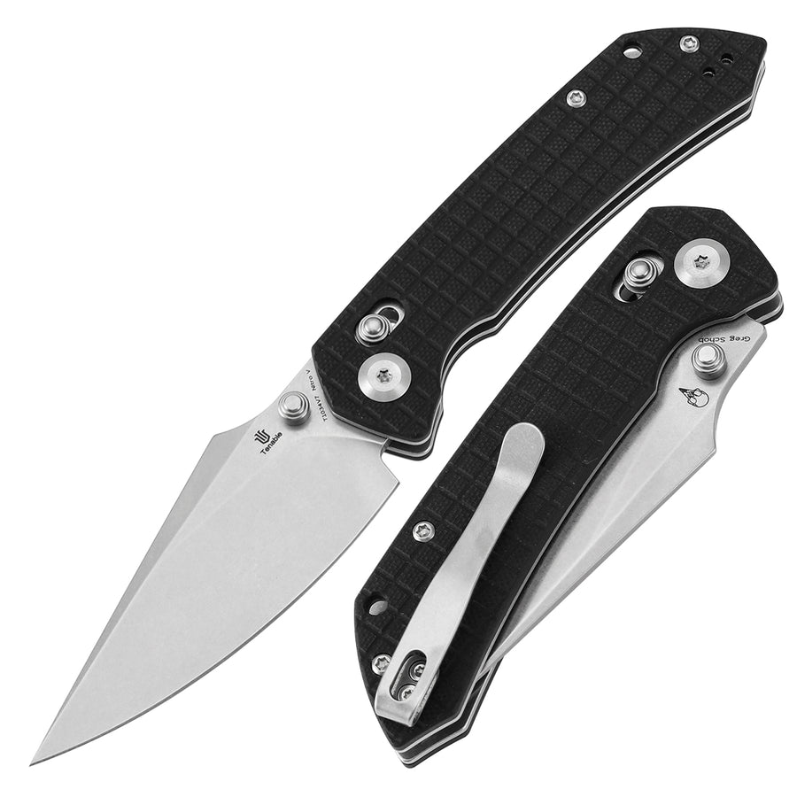 Tenable Knives Fenrir T1034V7 Nitro-V Blade Black G10 Handle Cross Bar Lock