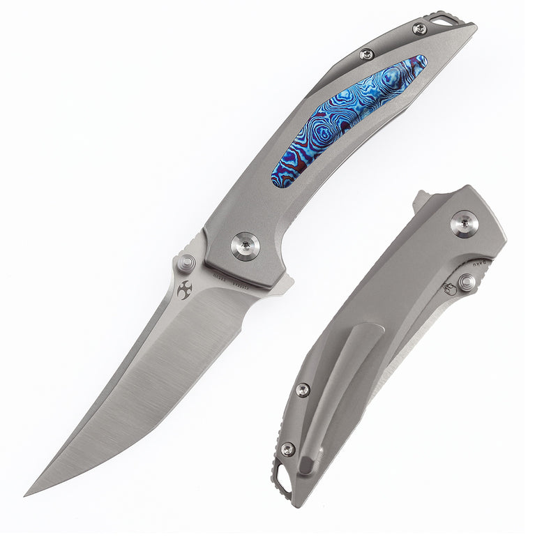 Kansept Baku K1056A8 CPM-S35VN Blade Titanium + Timascus Handle Liner Lock Folding Knife