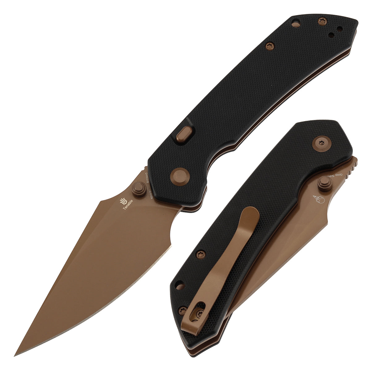 Tenable Fenrir B1034H3 Nitro-V Blade Black G10 Handle Top Liner Lock Folding Knife