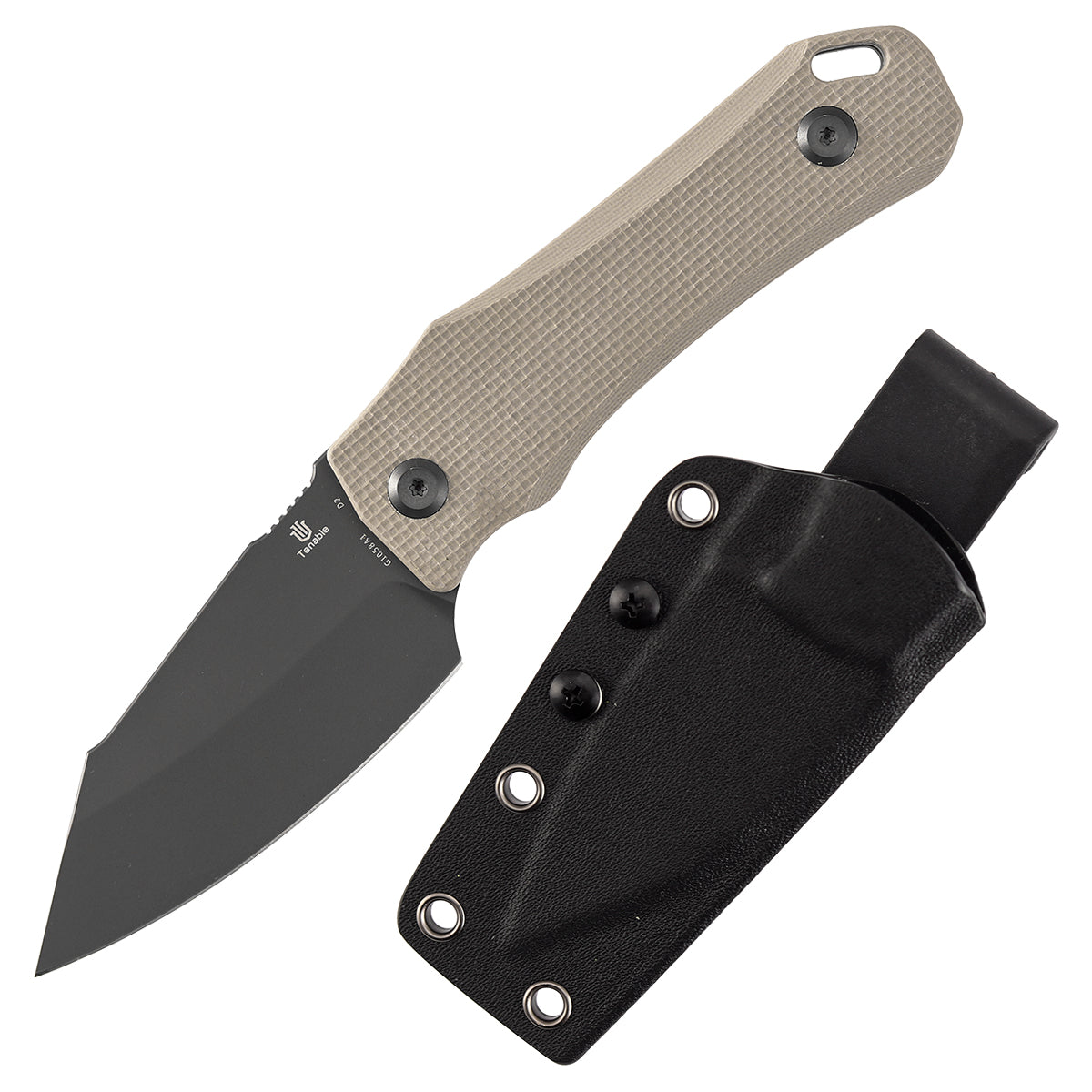 Tenable Loki G1058A1 Gray TiCn Coated D2 Blade Light Sand G10 Handle Fixed Blade Knife