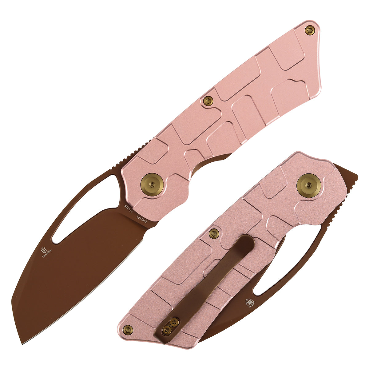 Tenable Goblin L B3016A1 Rose Gold 14C28N Blade Rose Gold Aluminum Handle Liner Lock Folding Knife