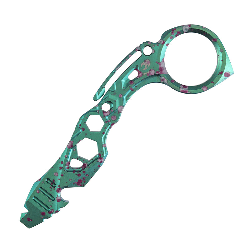 Kansept PryMate G008A9 Green Anodized Titanium with Purple Splash Multifucntional Tool