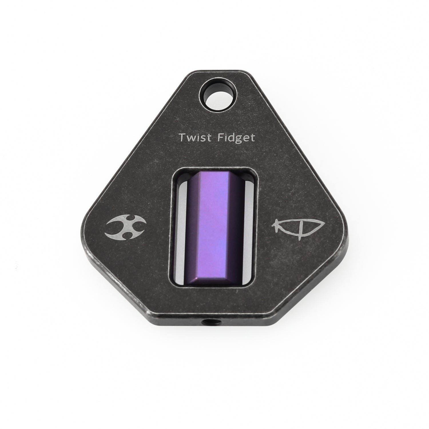 Kansept Titanium Twister G012A3 – Blackwash Ti with Antique Purple Anodized Spinner EDC Fidget Tool for Everyday Stress Relief