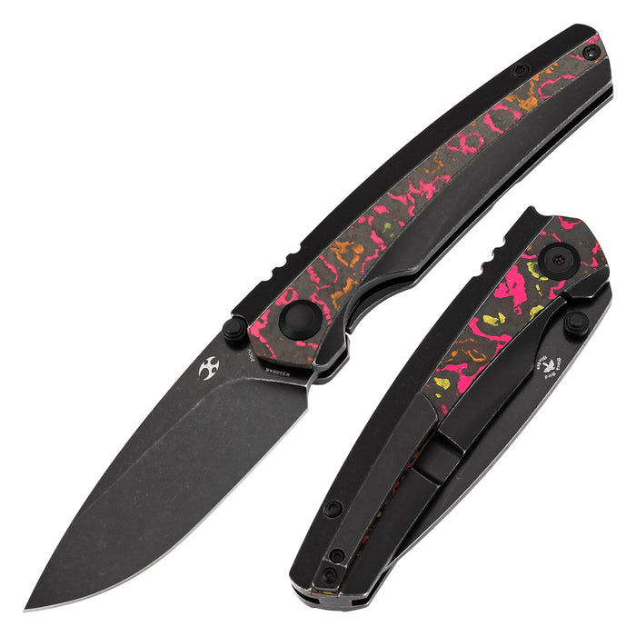 KANSEPT Raven K2109A6 CPM 20CV Blade Titanium wtih Flo Party Camocarbon Handle Frame Lock