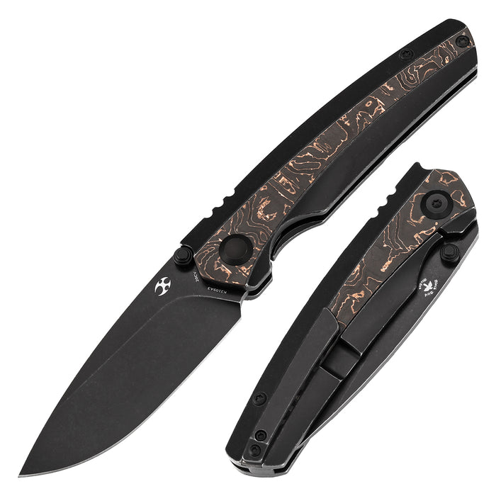 KANSEPT Raven K2109A3 CPM 20CV Blade Carbon Fiber Titanium Handle Frame Lock