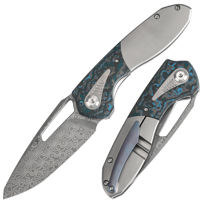 KANSEPT Thoth K1075A2 CPM 20CV Blade Titanium and 80S Camo Carbon Handle Bolster Lock