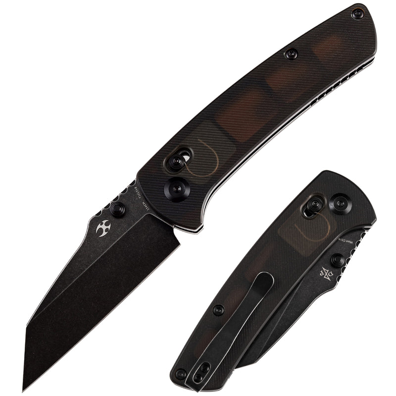 Kansept Main Street T1015V7 154CM Blade Light Brown Acrylic Handle Crossbar Lock Folding Knife