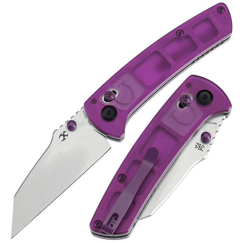 Kansept Main Street T1015V10 154CM Blade Purple Acrylic Handle Crossbar Lock Folding Knife