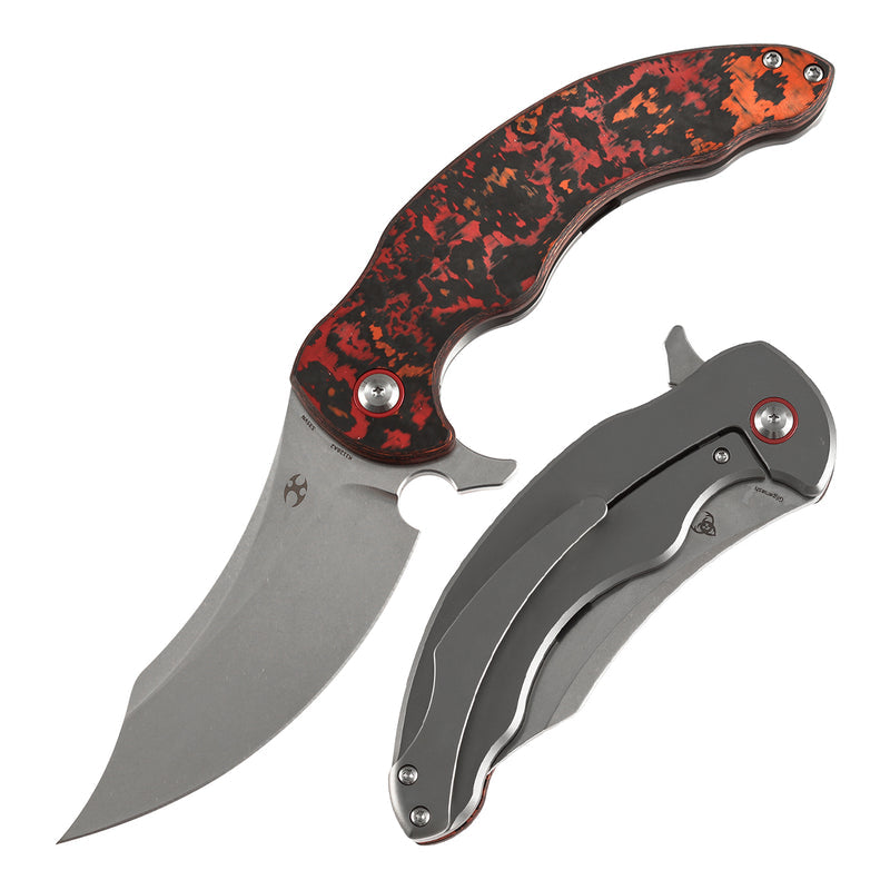 Kansept Gilgamesh K1128A2 CPM-S35VN Blade Carbon Fiber And Titanium Handle Frame Lock Folding Knife
