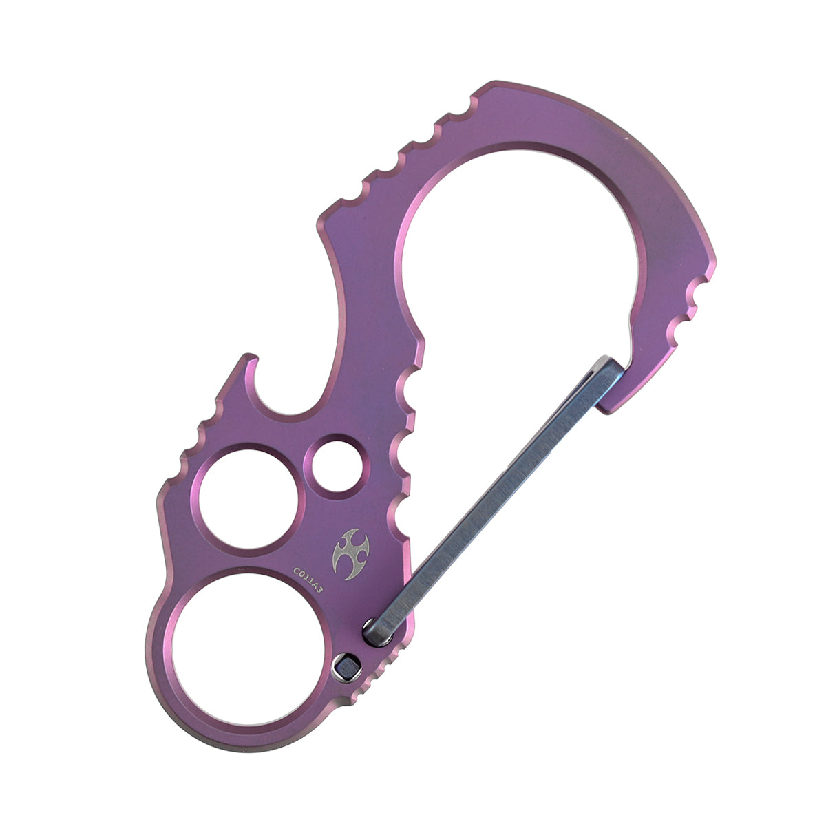 Kansept Carabiner C011A3 Purple Anodized Titanium with Blue Anodized Lock Climbing Carabiner