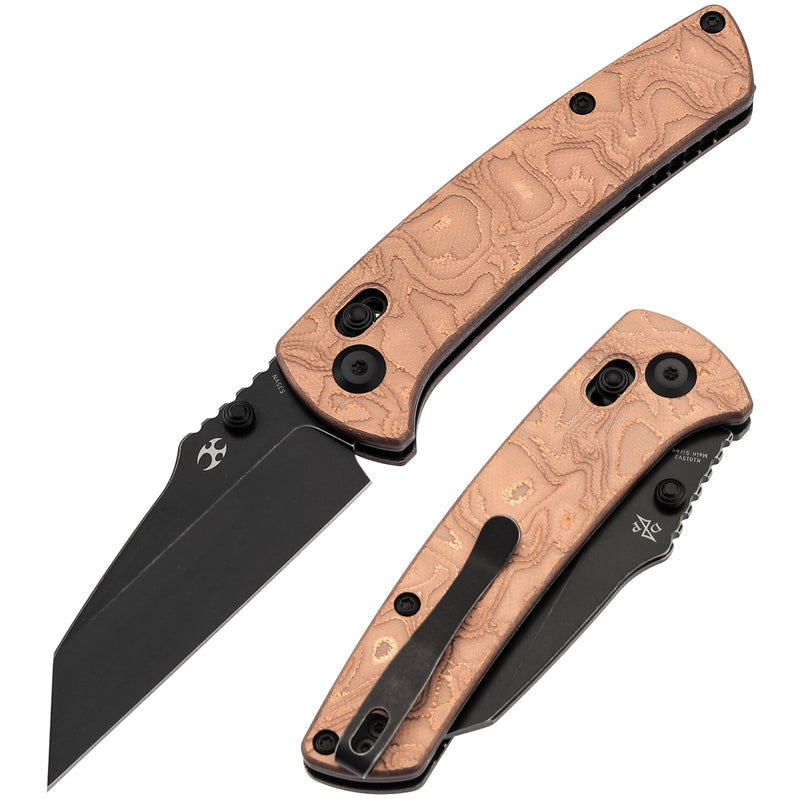 Kansept Main Street K1015V2 CPM-S35VN Blade G10 with Copper Foil Handle Crossbar Lock Folding Knife
