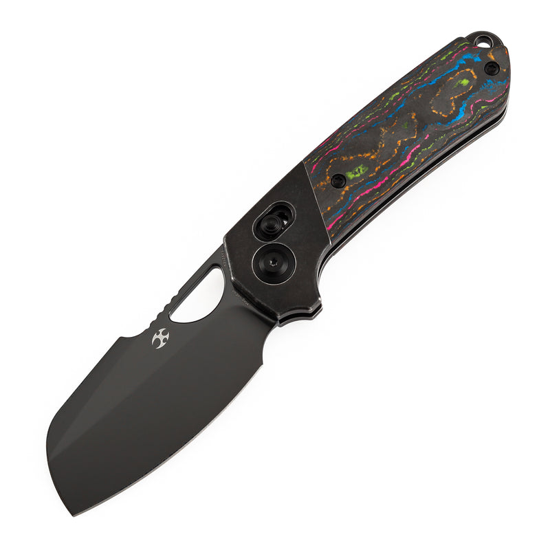 Kansept Nahual K2125V1 Magnacut Blade Blackwash Titanium with 80S Camo Carbon Handle Crossbar Lock Folding Knife