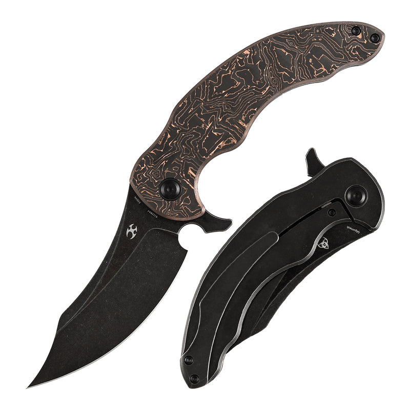 Kansept Gilgamesh K1128A4 CPM-S35VN Blade Carbon Fiber And Titanium Handle Frame Lock Folding Knife