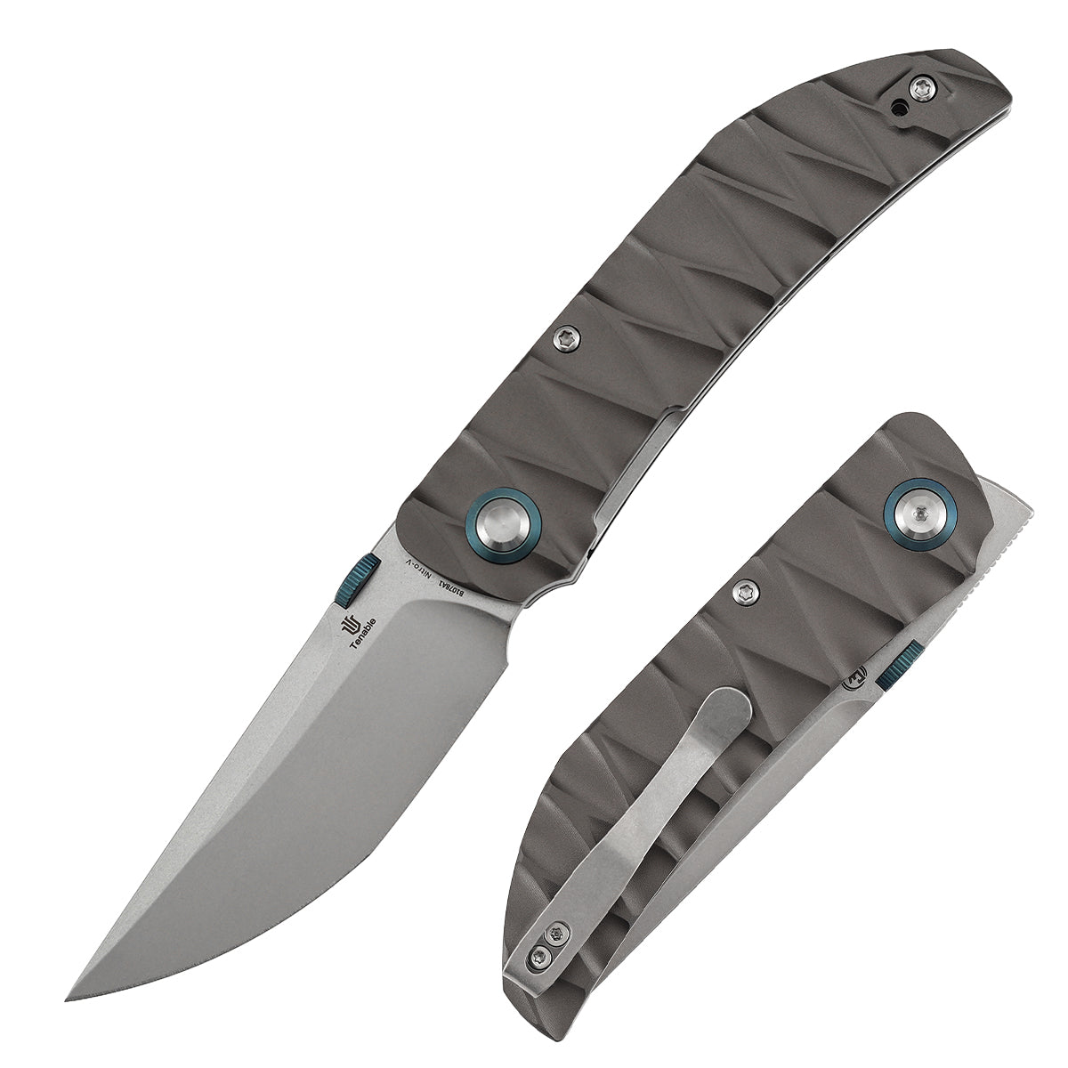 Tenable Tarkin B1078A1 Nitro-V Blade Gray Aluminum Handle Liner Lock Folding Knife