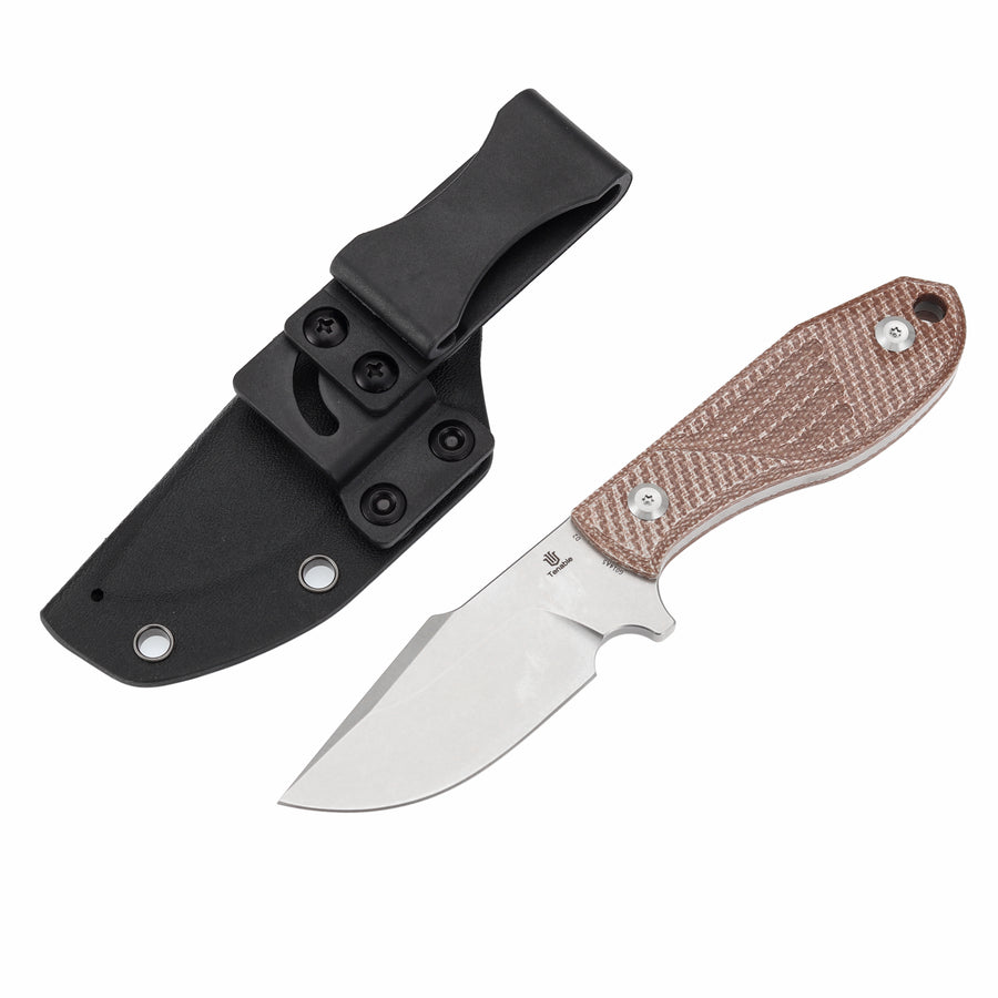 Tenable Tiny Dancer G014A5 D2 Blade Brown Micarta Handle Fixed Blade