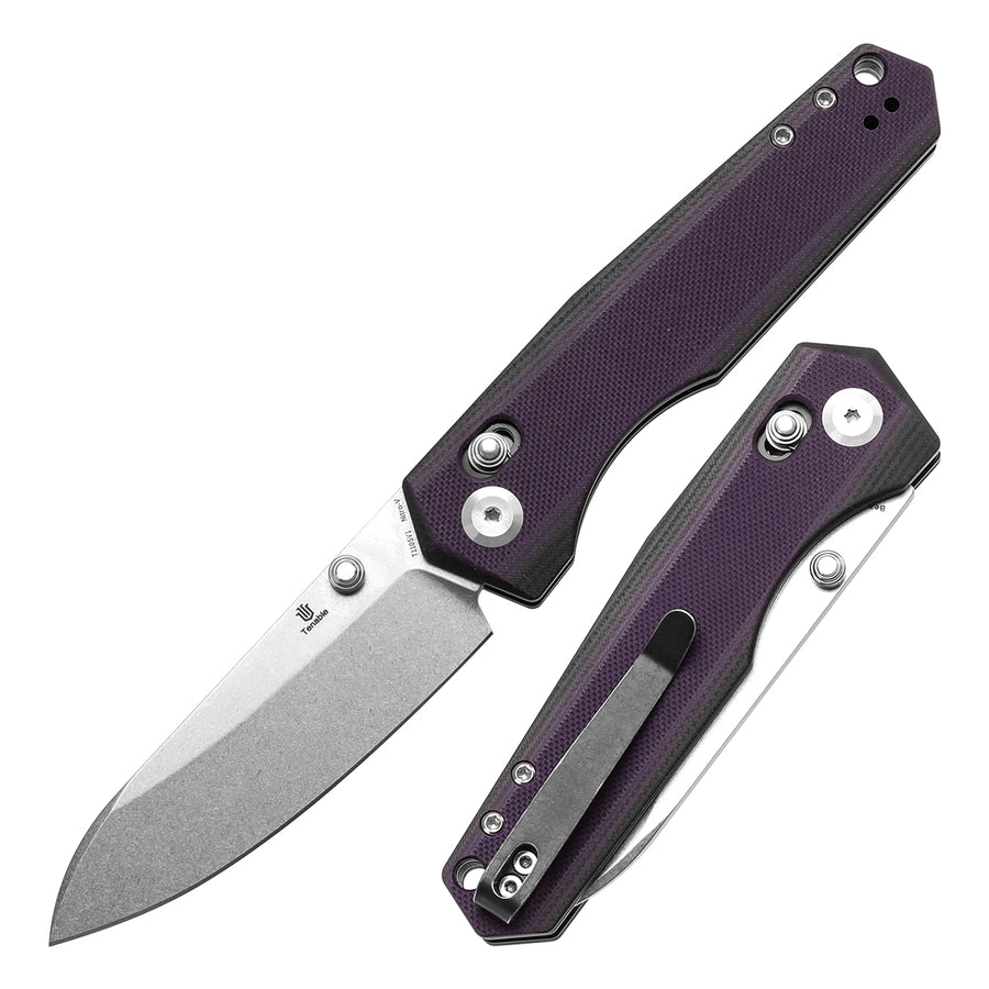 Tenable Beaver T1105V1 Nitro-V Blade Purple and Black G10 Handle Cross Bar Lock