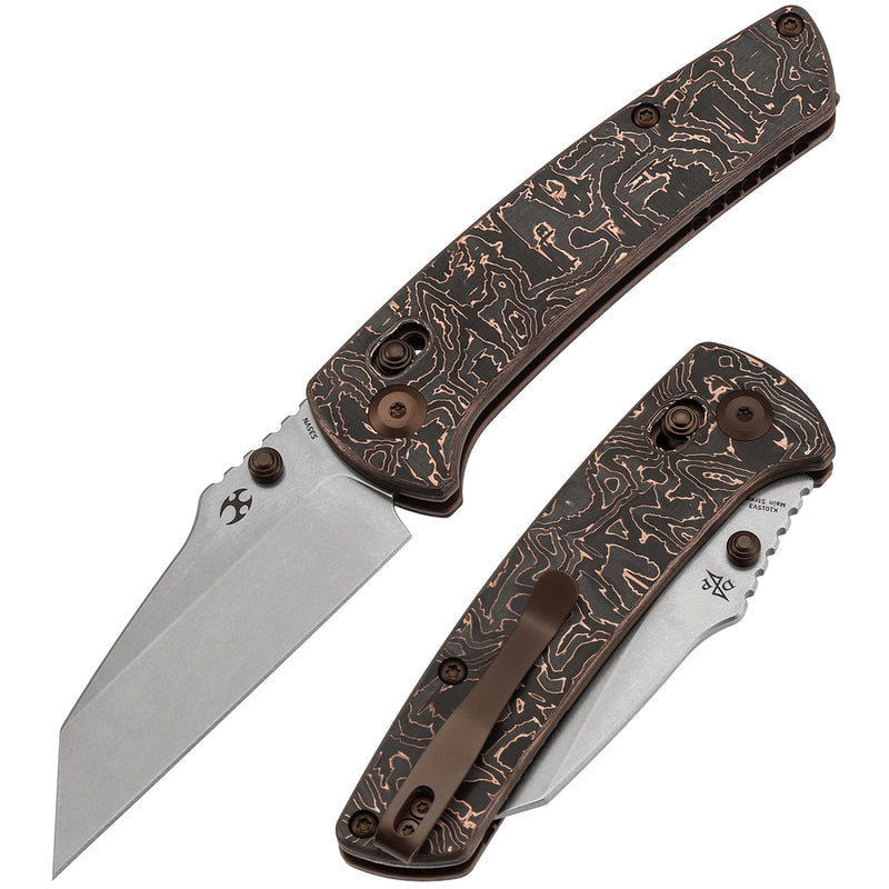 Kansept Main Street K1015V3 CPM-S35VN Blade G10 with Copper Foil Handle Crossbar Lock Folding Knife