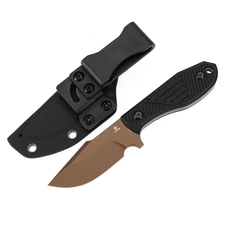 Tenable Tiny Dancer G014A1 D2 Blade Black G10 Handle Fixed Blade