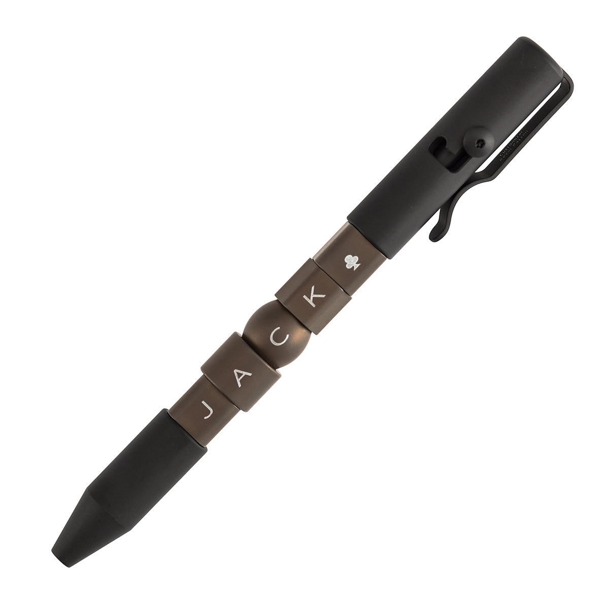 Kansept Titanium EDC Bolt-Action Pen Customizer G013P4– Black and Bronze Titanium with Jackpot Vibes Pattern