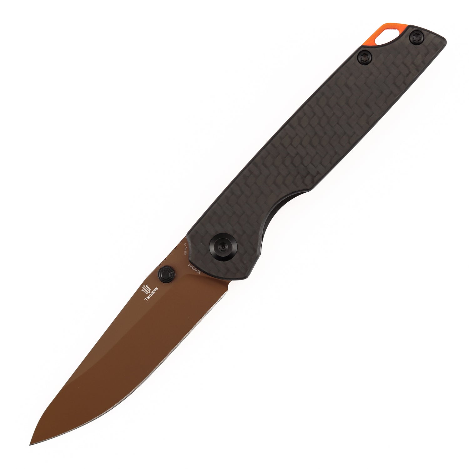 Tenable Mini Warrior B2005A4 Rose Gold Nitro-V Blade Twill Carbon Fiber & G10 Handle Liner Lock Folding Knife